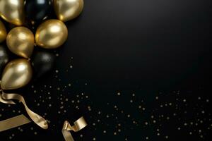 AI Generated celebration background with balloons photo