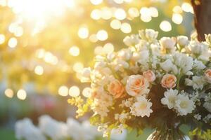 AI Generated Outdoor Flower Background at Daytime photo