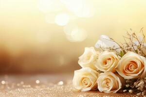 AI Generated Elegant Flower Background with Copy Space photo