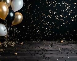 Ai Generated Celebration Background with Balloons photo