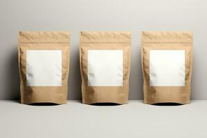 AI Generated paper bags on gray photo