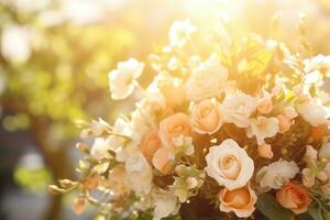 ai generado al aire libre flor antecedentes a tiempo de día foto