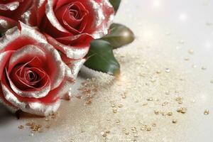 AI Generated Luxury Roses Background with Copy Space photo