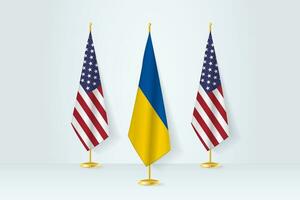 Meeting concept between Ukraine and United States. vector