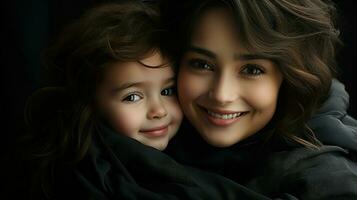 Close-up of a mother and daughter sharing a tender moment.. Generative AI photo