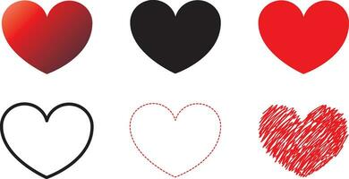 Red heart icon on white background. Love logo heart illustration. vector