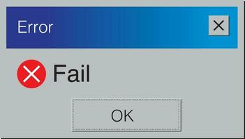 Classic system error warning dialog vector