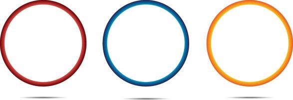 Colorful ring shape 3d icon set. realistic design elements collection. vector illustration in cartoon minimal style