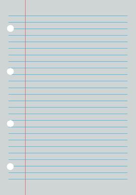 Vector sheet of lined paper with holes for binding isolated