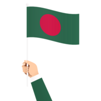 Hand Holding Bangladesh National Flag Isolated Transparent Simple Illustration png