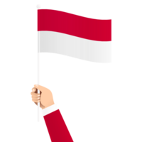 Hand Holding Monaco National Flag Isolated Transparent Simple Illustration png