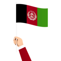Hand Holding Afghanistan National Flag Isolated Transparent Simple Illustration png