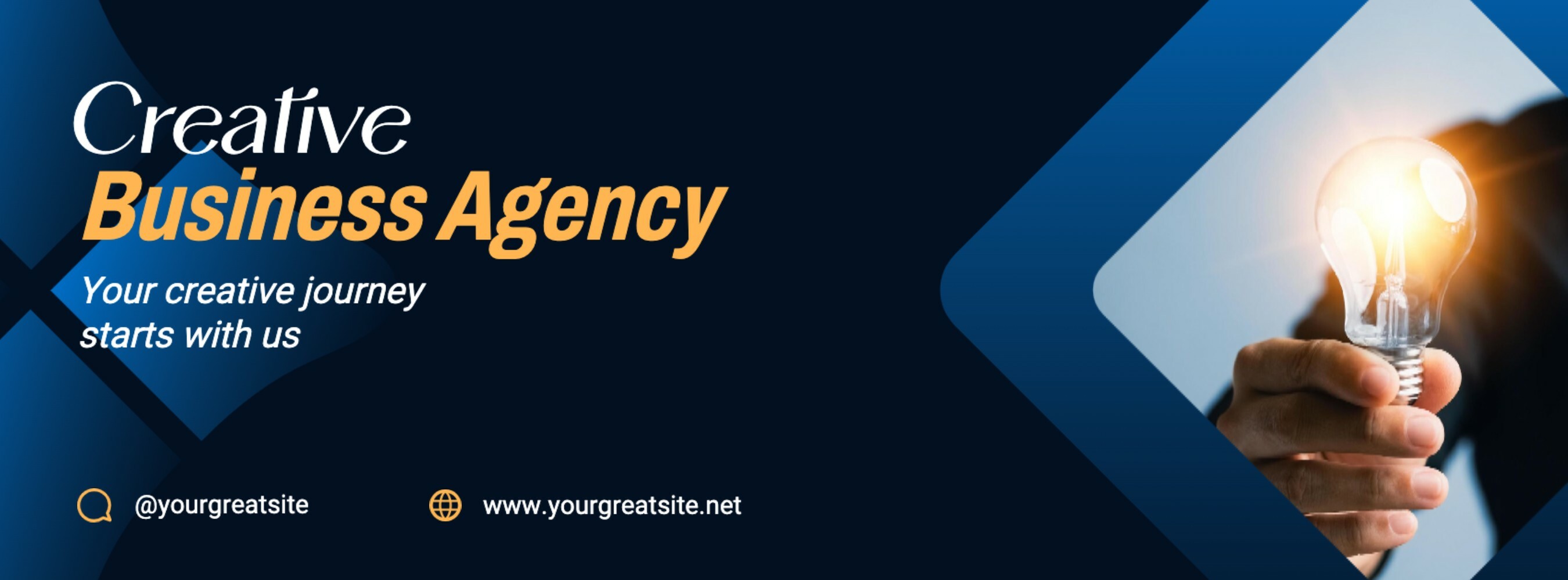 Black Blue Modern Business Agency Facebook Cover