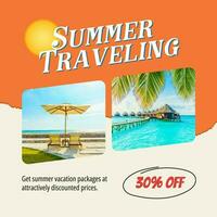 Summer Holiday Traveling Instagram Post template