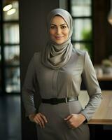 A professional Muslim business woman. Generative AI photo