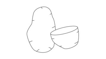 Animation forms a sketch of a potato icon video