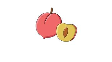 animated video of peach slice icon