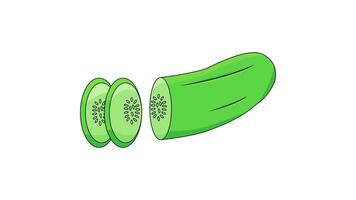 animated video forming a cucumber slice icon