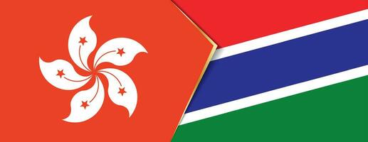 hong kong y Gambia banderas, dos vector banderas