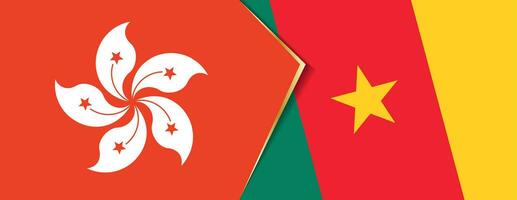 hong kong y Camerún banderas, dos vector banderas