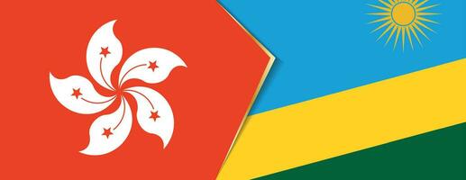 Hong Kong and Rwanda flags, two vector flags.