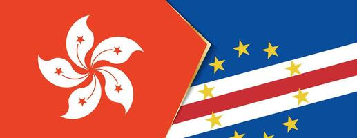 Hong Kong and Cape Verde flags, two vector flags.