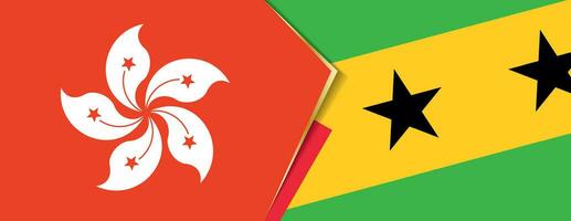 Hong Kong and Sao Tome and Principe flags, two vector flags.