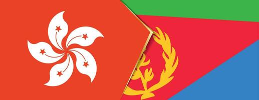 Hong Kong and Eritrea flags, two vector flags.