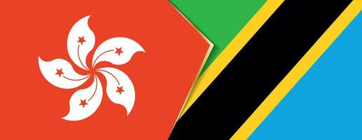 hong kong y Tanzania banderas, dos vector banderas