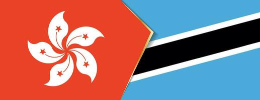 hong kong y Botswana banderas, dos vector banderas