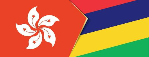 Hong Kong and Mauritius flags, two vector flags.