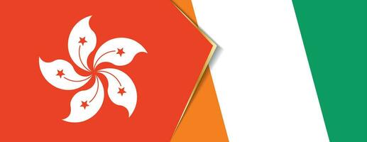 Hong Kong and Ivory Coast flags, two vector flags.