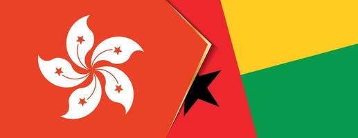 Hong Kong and Guinea-Bissau flags, two vector flags.