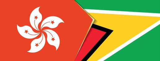 Hong Kong and Guyana flags, two vector flags.