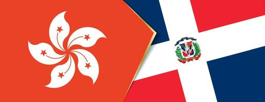 Hong Kong and Dominican Republic flags, two vector flags.