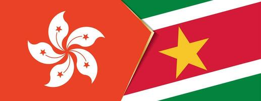 Hong Kong and Suriname flags, two vector flags.