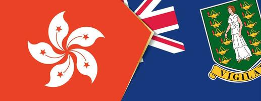 Hong Kong and British Virgin Islands flags, two vector flags.