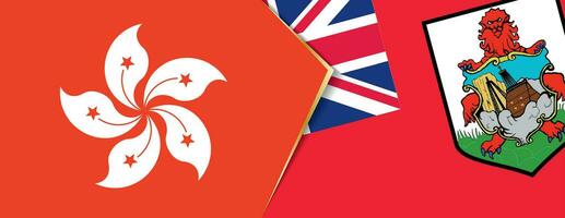 Hong Kong and Bermuda flags, two vector flags.