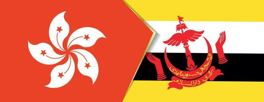 hong kong y Brunei banderas, dos vector banderas