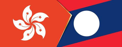 Hong Kong and Laos flags, two vector flags.