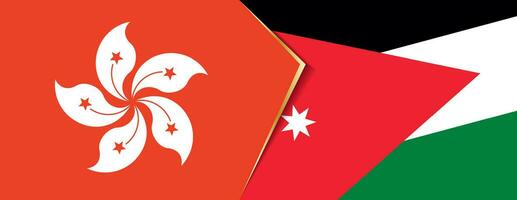 Hong Kong and Jordan flags, two vector flags.