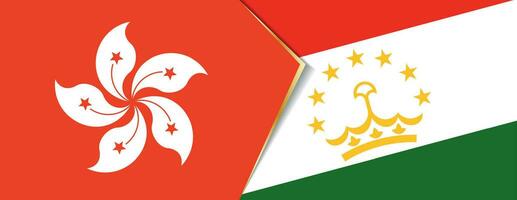 Hong Kong and Tajikistan flags, two vector flags.