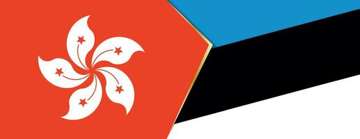 Hong Kong and Estonia flags, two vector flags.