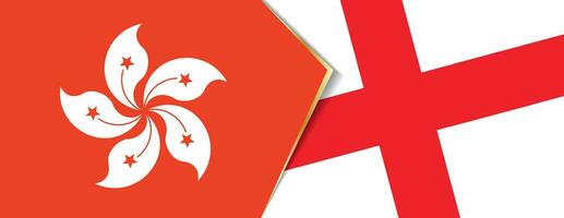 Hong Kong and England flags, two vector flags.