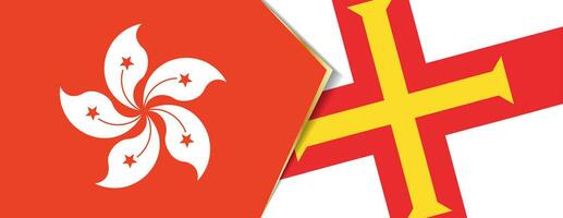 hong kong y guernsey banderas, dos vector banderas