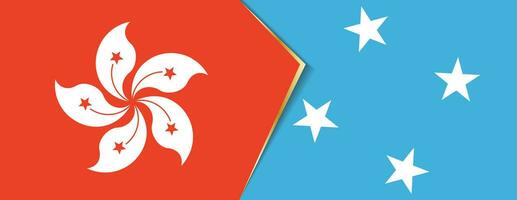 Hong Kong and Micronesia flags, two vector flags.