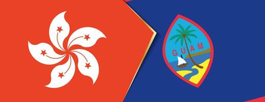 Hong Kong and Guam flags, two vector flags.