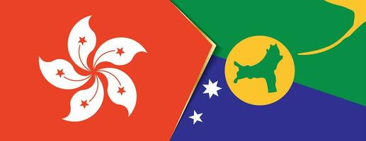 Hong Kong and Christmas Island flags, two vector flags.