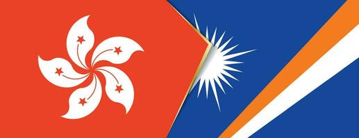 Hong Kong and Marshall Islands flags, two vector flags.