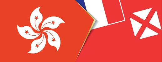 Hong Kong and Wallis and Futuna flags, two vector flags.